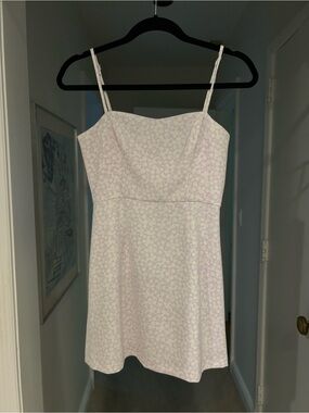 French Connection White and Lilac Floral Spaghetti-Strap Mini Dress